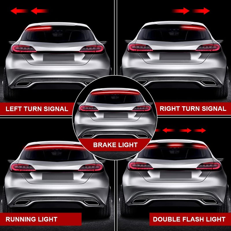 OPP ULITE LED Third Brake Light Strip Bar, 5 Function Sequential Turn Signal Brake Running Double Flash Flexible 40Inch High Mount Stop Lights Strips for Jeep Pickup Truck VAN RV SUV Bus Cargo (Brake 10W-100) - Image 2